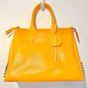 Gianni Chiarini orange studded tote bag made in Italy